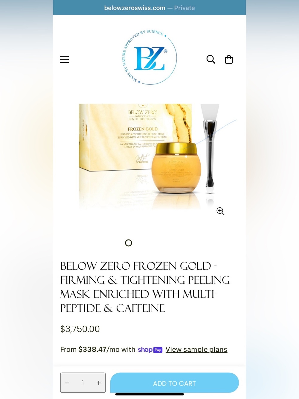 Below Zero Frozen Gold Firming Mask — Gold